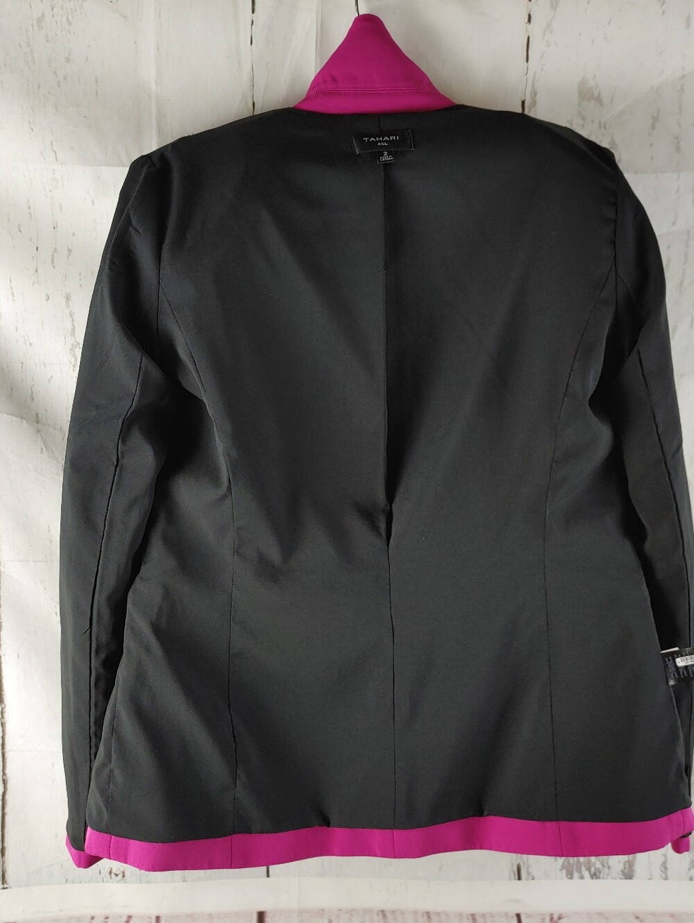 Tahari Women's Fuschia Pink Single-Button Blazer Size 2 - Picture 11 of 14
